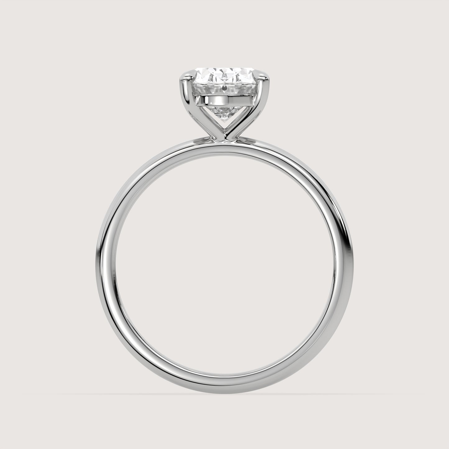 Olivia - Oval Solitär Pavé Ring