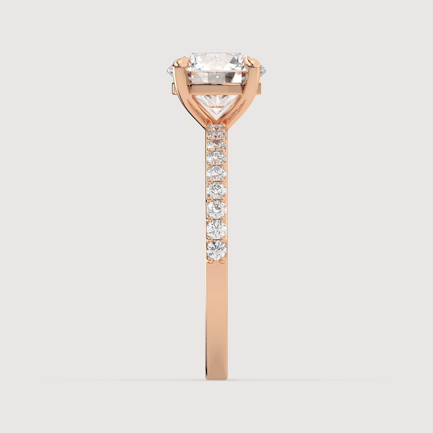 Romy - Round Solitär Pavé Ring
