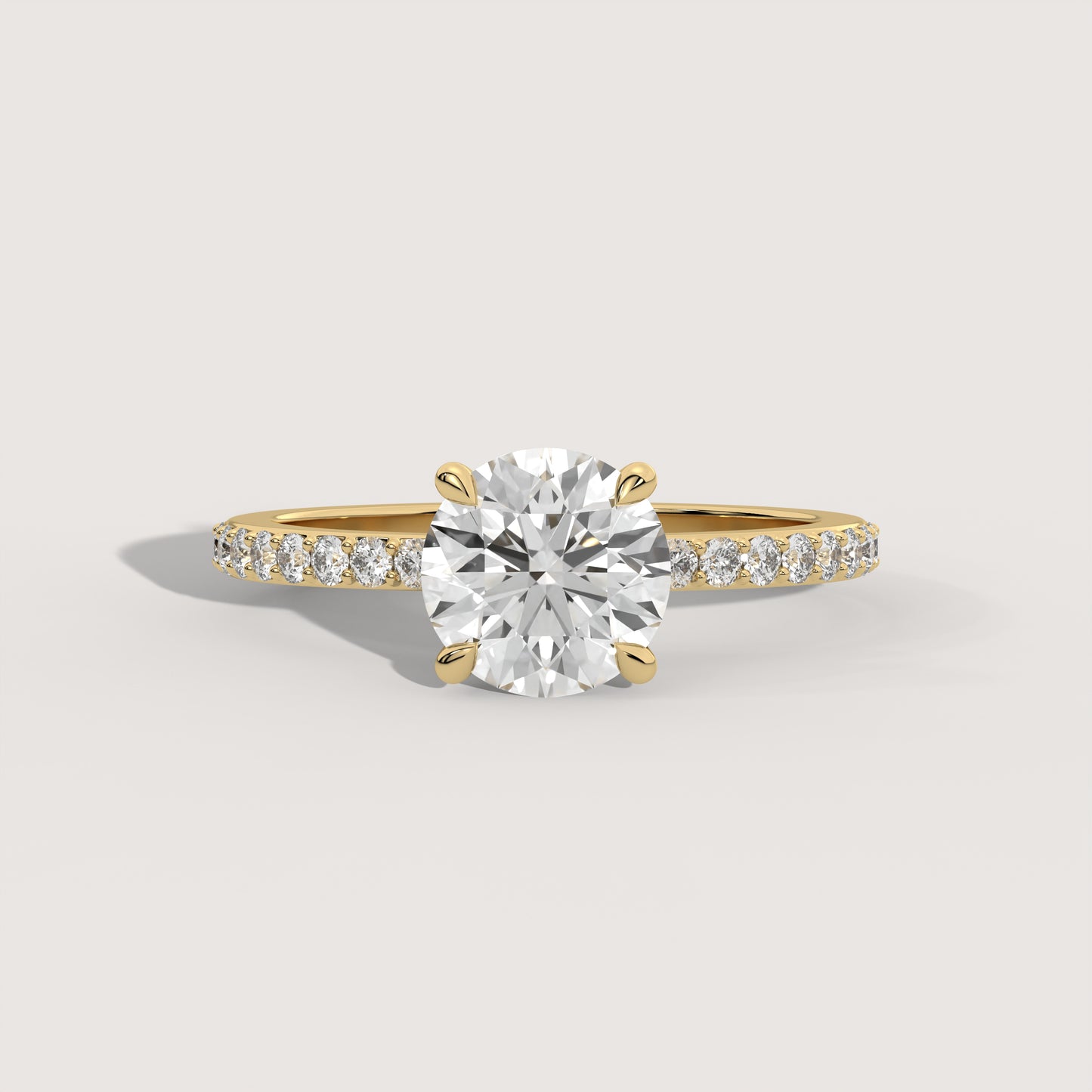 Romy - Round Solitär Pavé Ring