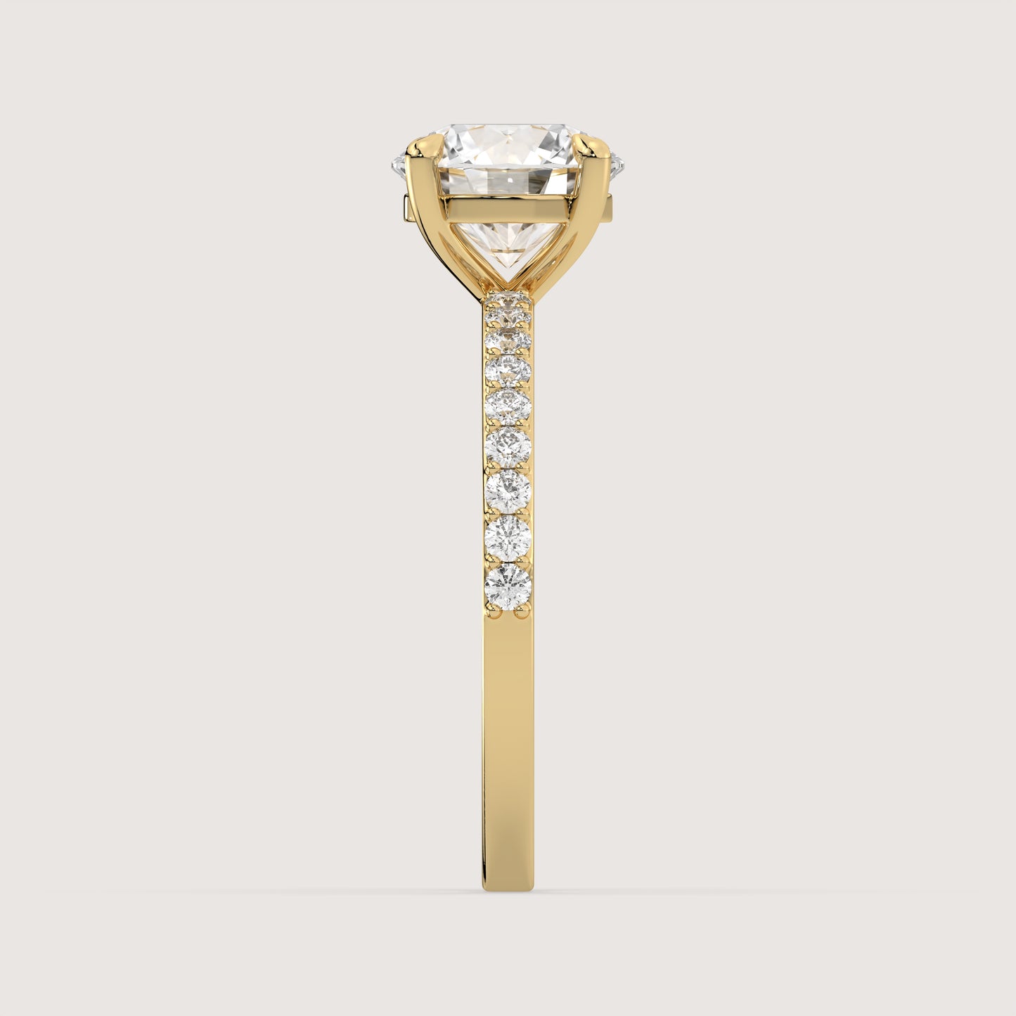 Romy - Round Solitär Pavé Ring