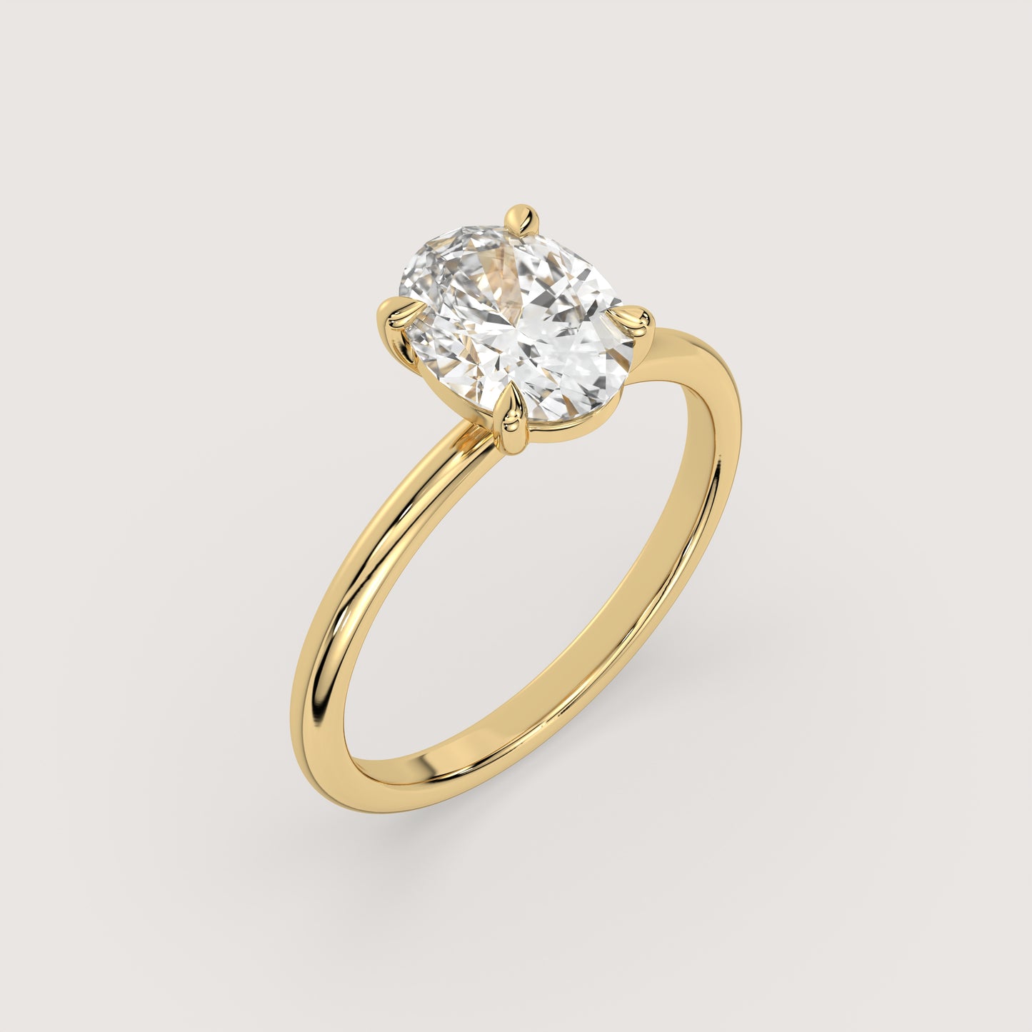 Olivia - Oval Solitär Pavé Ring