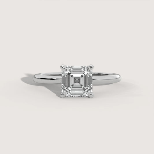 Ana - Asscher Solitär Ring in 18K Gelbgold - KLUNQER
