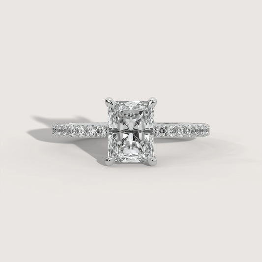 Rafaela - Radiant Solitär Pavé Ring Variante - Pave Verlobungsring Lab Grown Diamant KLUNQER