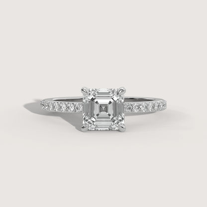 Ana - Asscher Solitär Pavé Ring