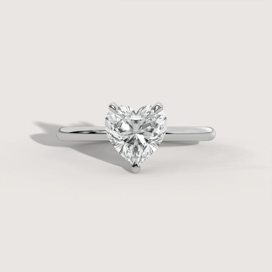 Hannah - Heart Solitär Ring in 18K Rosegold - KLUNQER