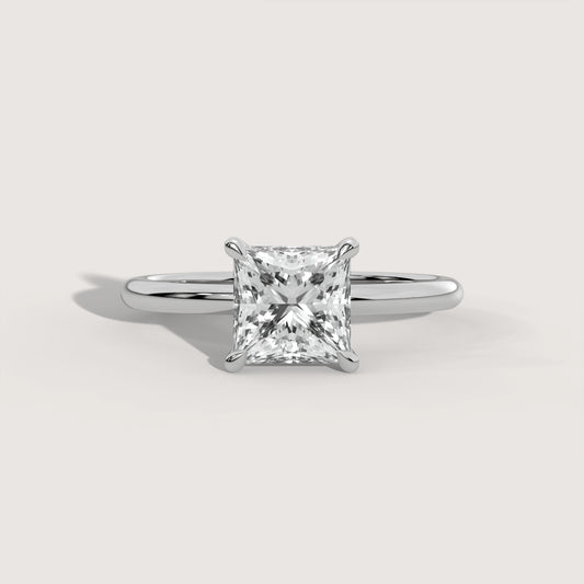 Penelope - Princess Solitär Ring in 18K Rosegold - KLUNQER