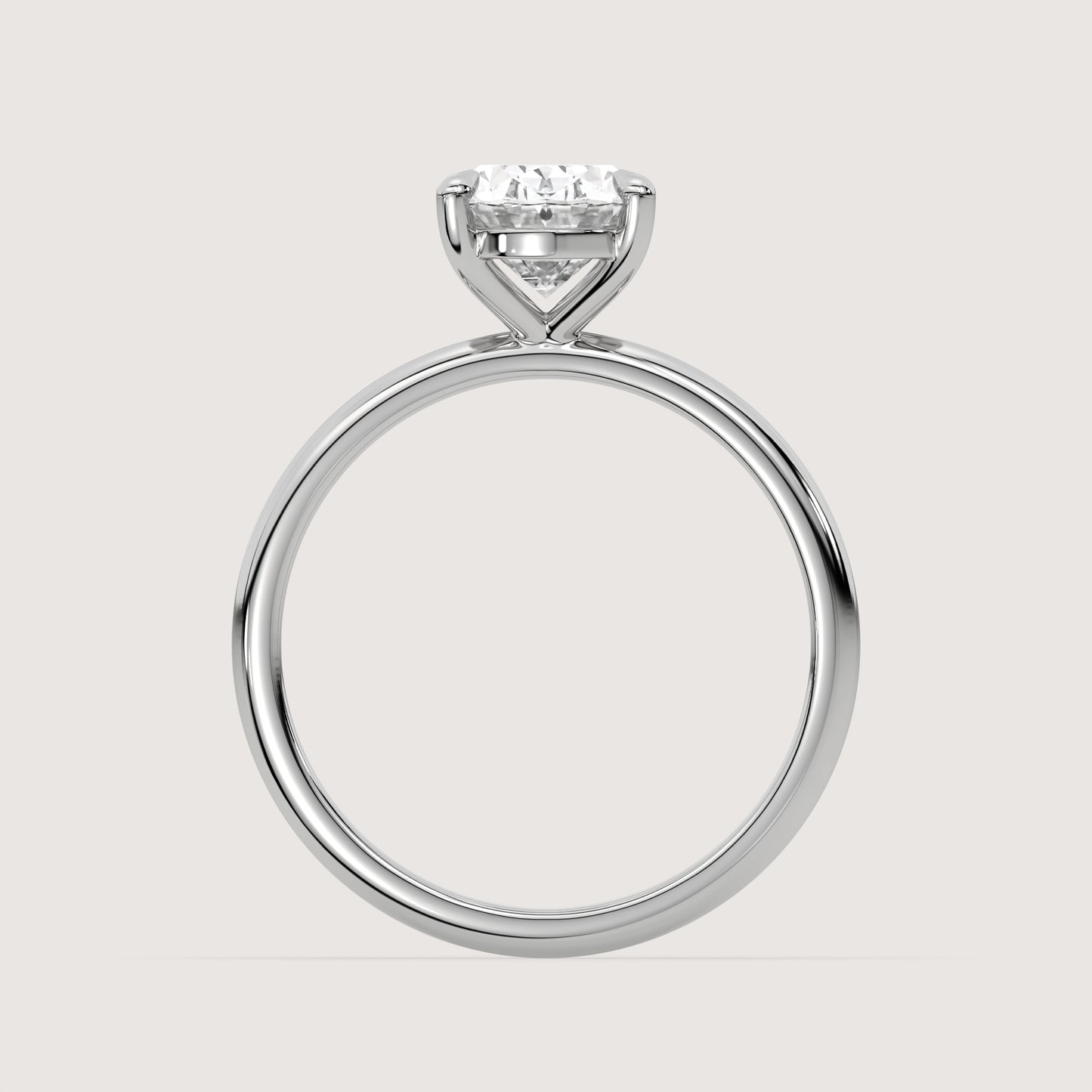 Olivia - Oval Solitär Pavé Ring