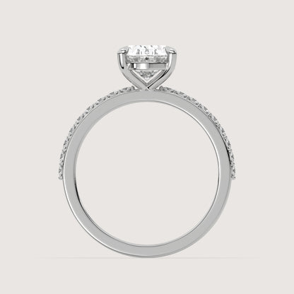 Olivia - Oval Solitär Pavé Ring