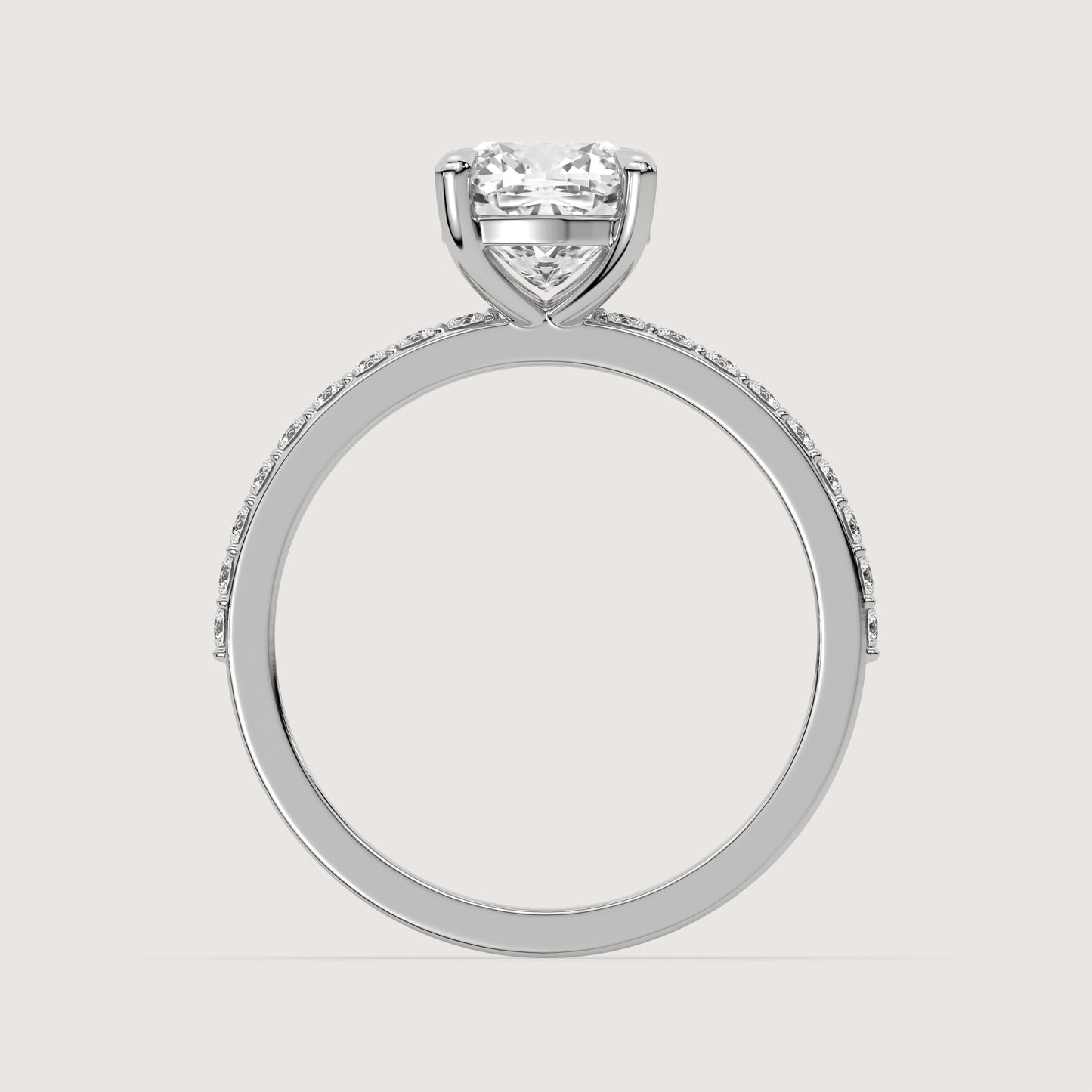 Celine - Cushion Solitär Pavé Ring