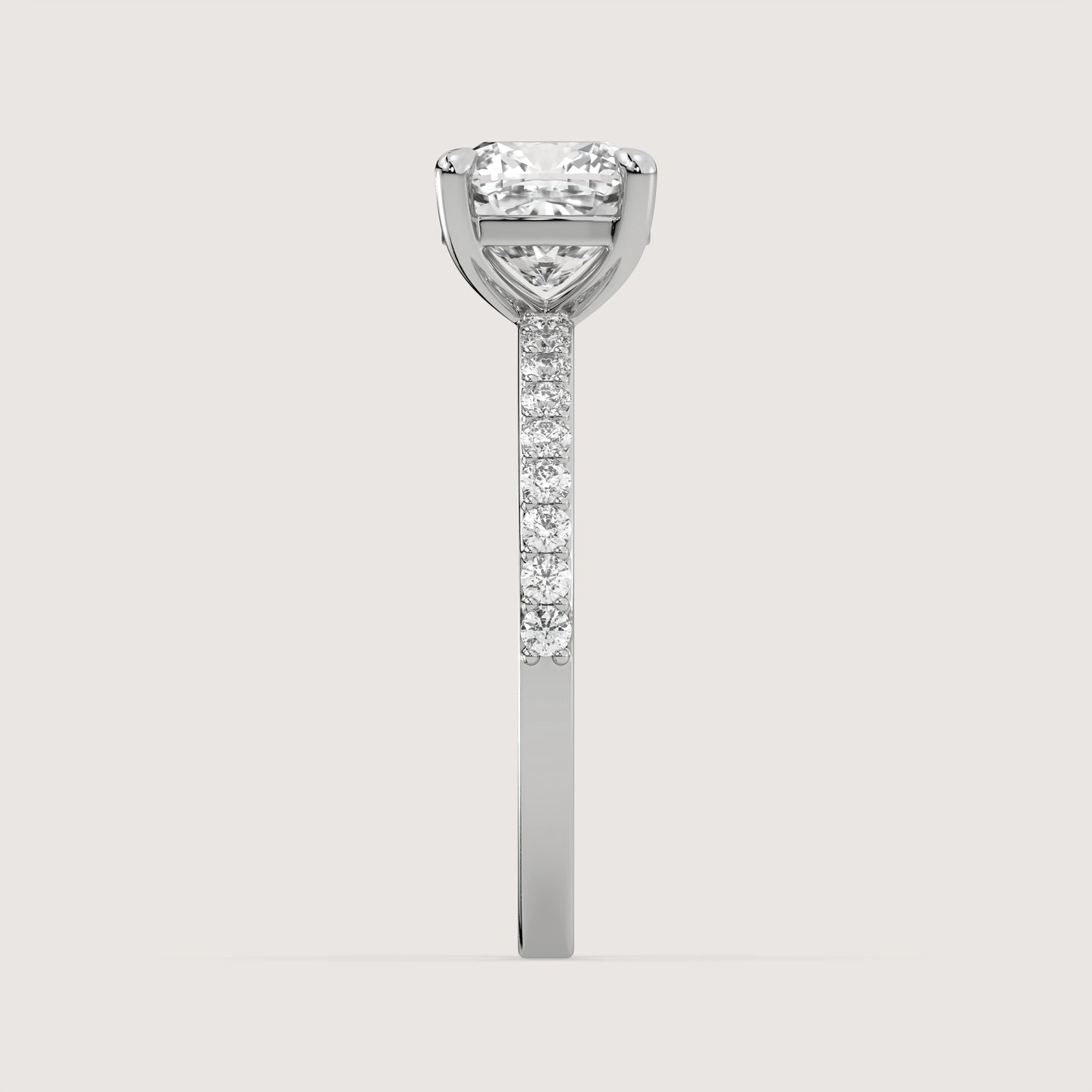 Celine - Cushion Solitär Pavé Ring