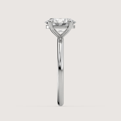 Olivia - Oval Solitär Pavé Ring