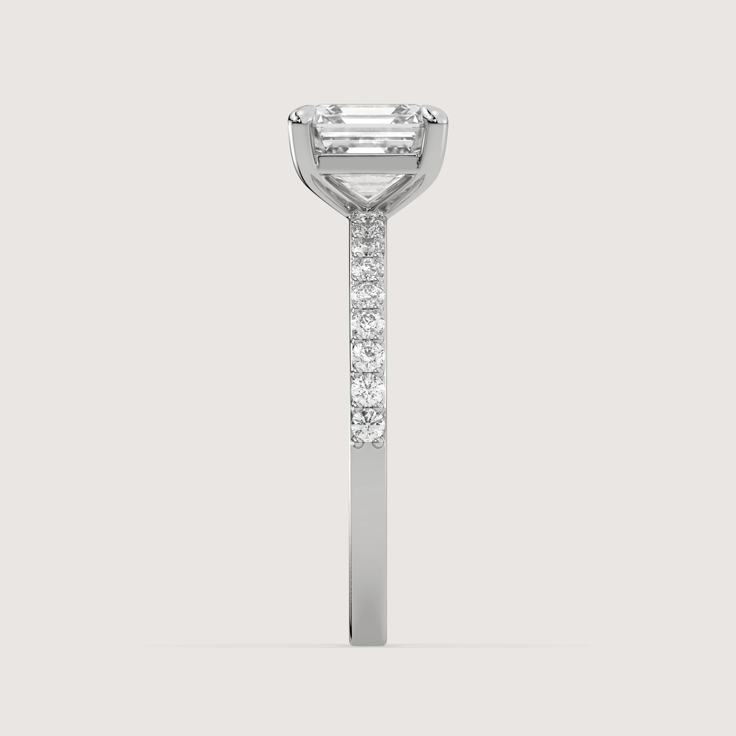 Ana - Asscher Solitär Pavé Ring
