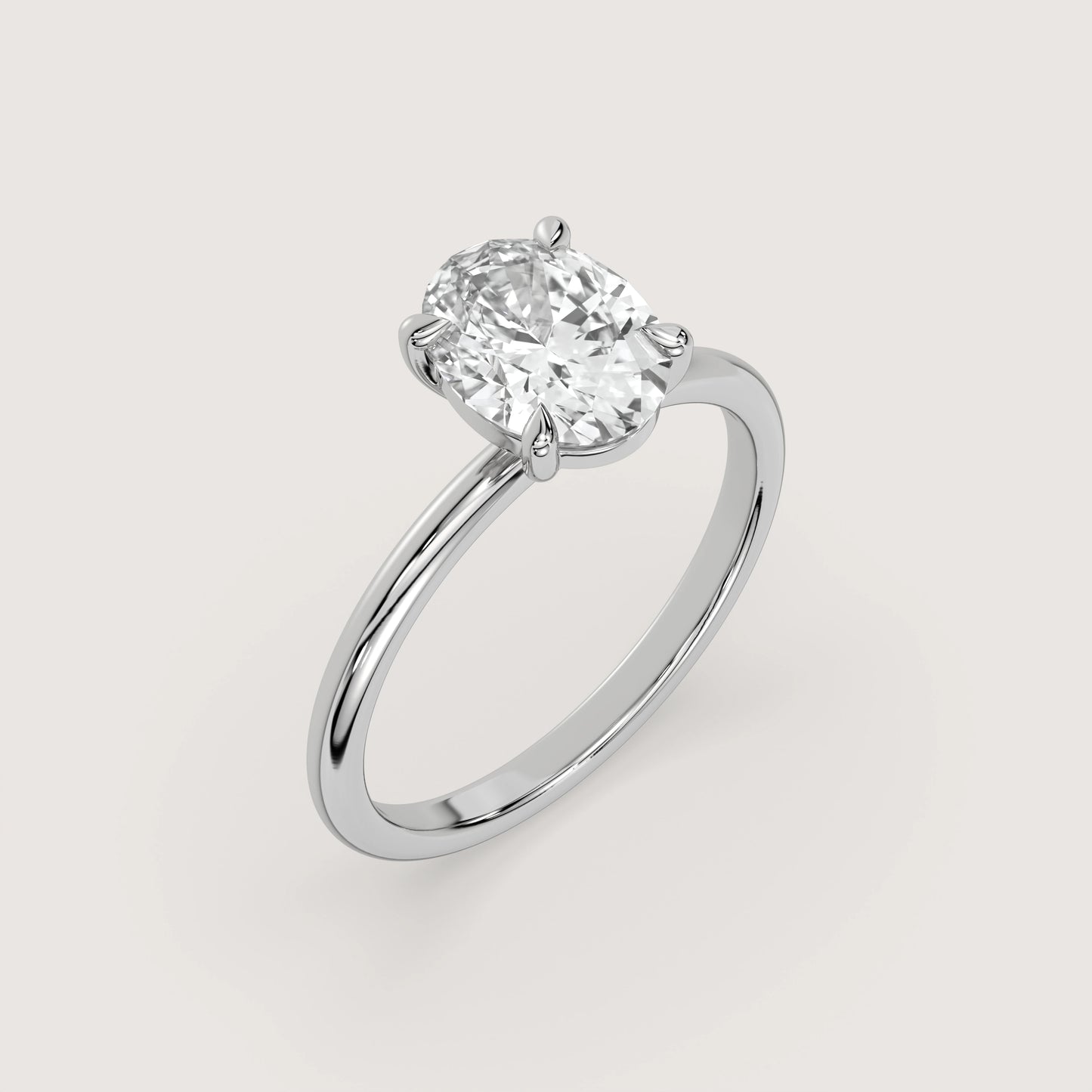 Olivia - Oval Solitär Ring