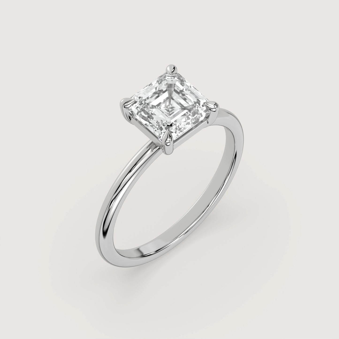 Ana - Asscher Solitär Pavé Ring