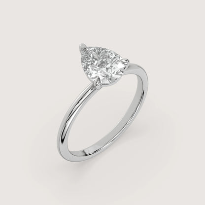 Pia - Pear Solitär Ring
