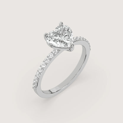 Hannah - Heart Solitär Pavé Ring