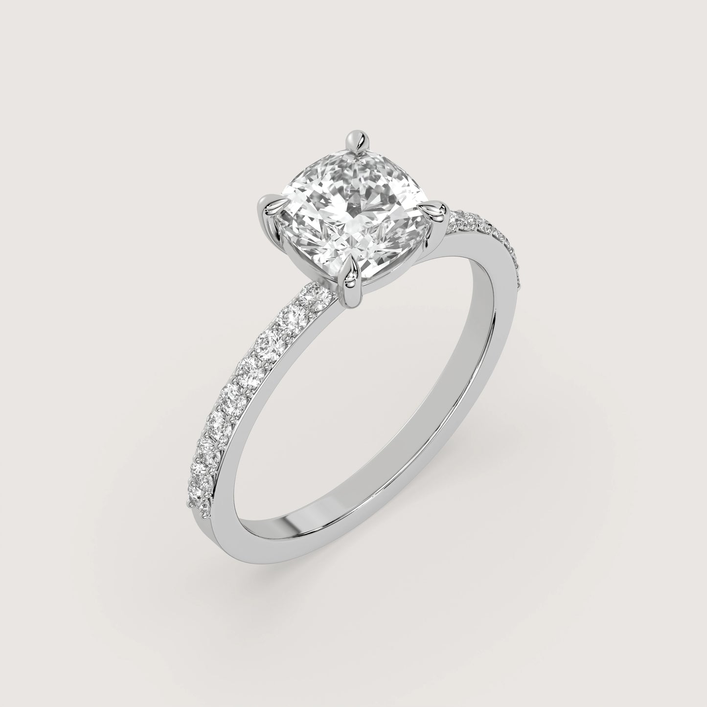 Celine - Cushion Solitär Pavé Ring