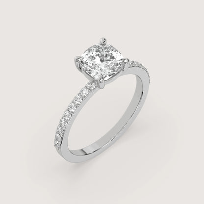 Celine - Cushion Solitär Pavé Ring