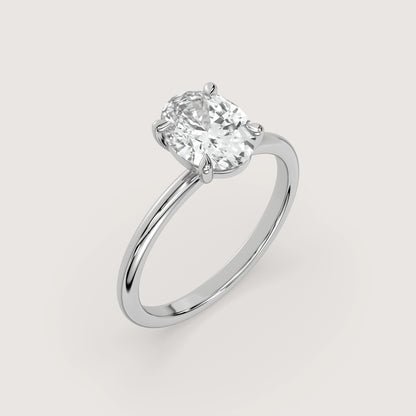 Olivia - Oval Solitär Pavé Ring
