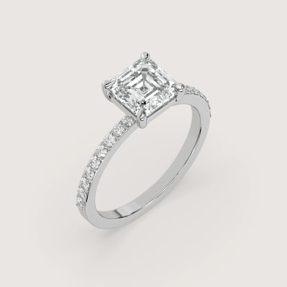 Ana - Asscher Solitär Pavé Ring