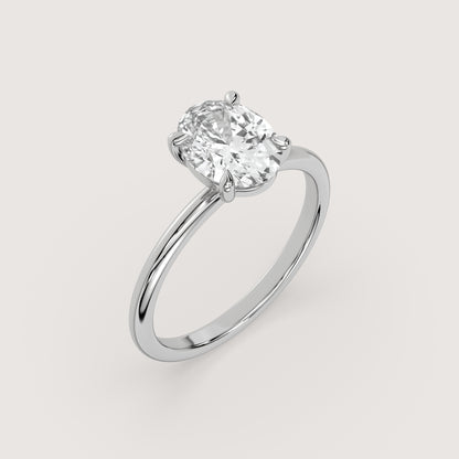 Olivia - Oval Solitär Pavé Ring