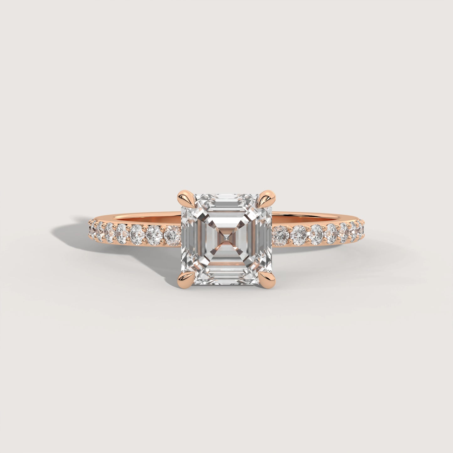 Ana - Asscher Solitär Pavé Ring