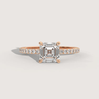 Ana - Asscher Solitär Pavé Ring