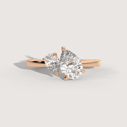 Diana - Pear Toi et Moi Ring Variante - Toi et Moi Ring Lab Grown Diamant KLUNQER