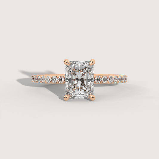 Rafaela - Radiant Solitär Pavé Ring Variante - Pave Verlobungsring Lab Grown Diamant KLUNQER