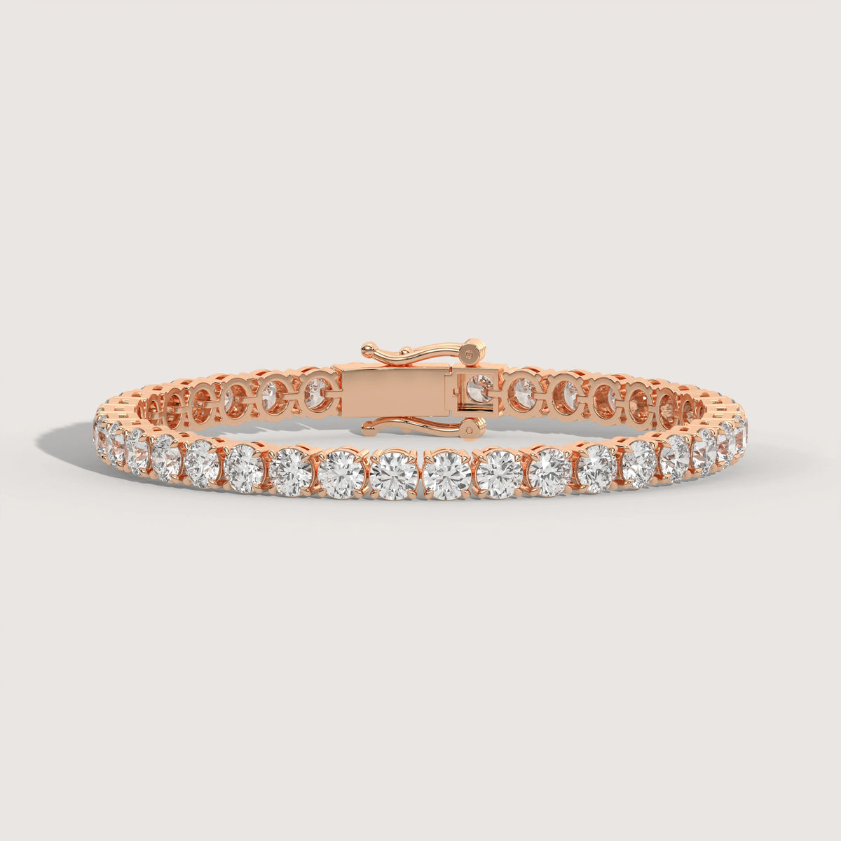 Tennis Armband rund in 18K Roségold mit Lab Grown Diamanten – Seitenansicht