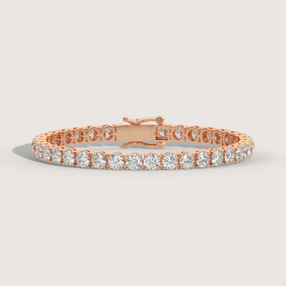 Tennis Armband rund in 18K Roségold mit Lab Grown Diamanten – Seitenansicht
