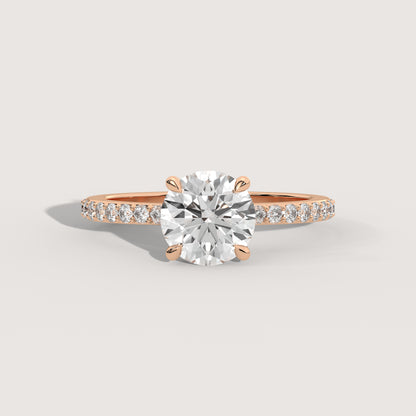 Romy - Round Solitär Pavé Ring