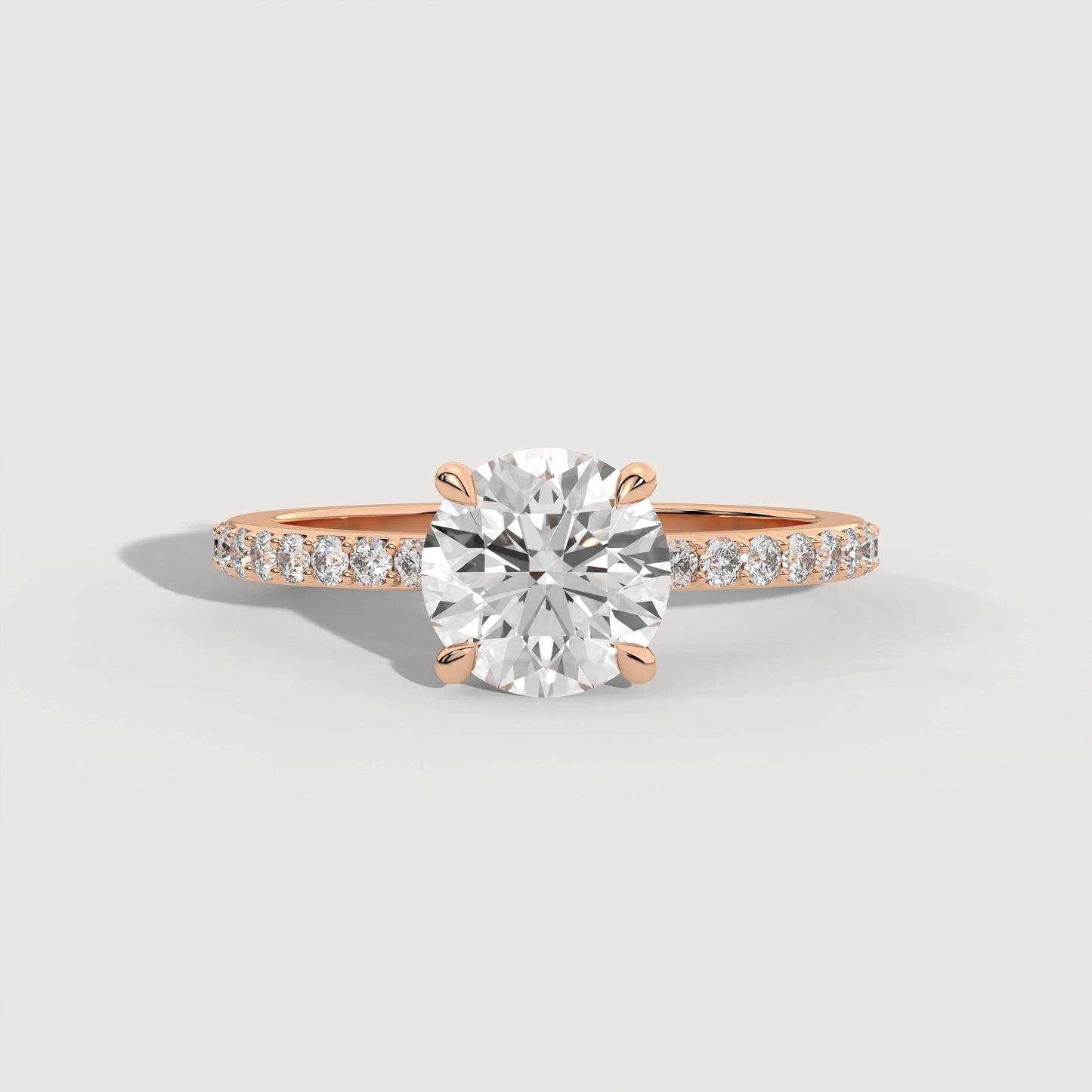 Romy - Round Solitär Pavé Ring