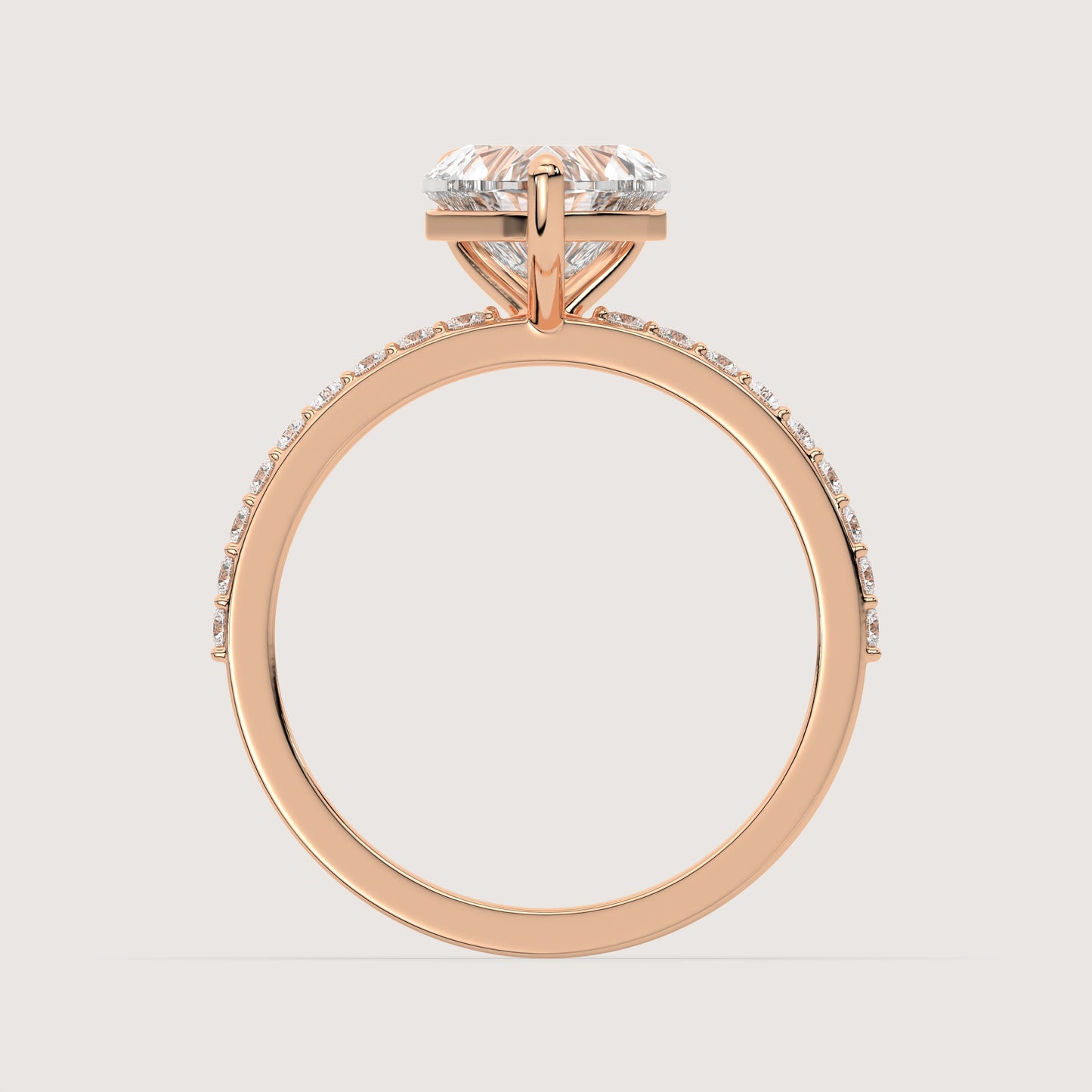 Hannah - Heart Solitär Pavé Ring