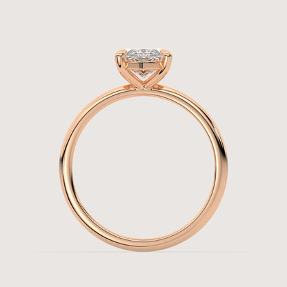 Mary – Marquise Solitär Pavé Ring