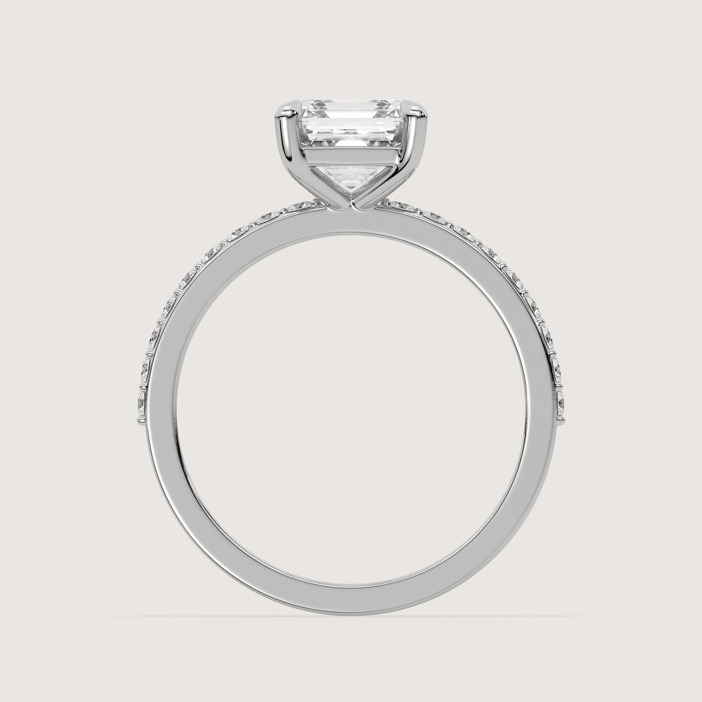 Ana - Asscher Solitär Pavé Ring