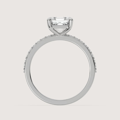 Ana - Asscher Solitär Pavé Ring