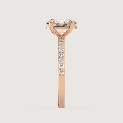 Olivia - Oval Solitär Pavé Ring