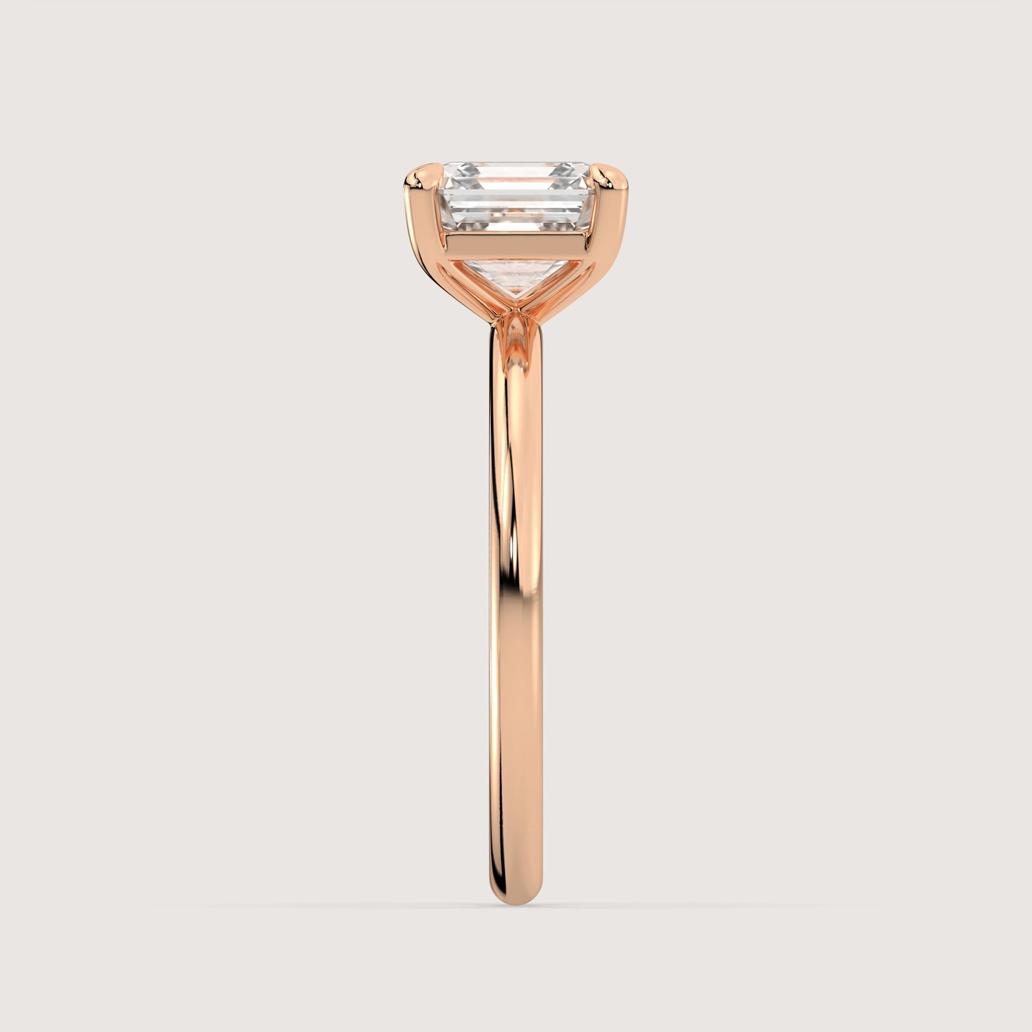 Ana - Asscher Solitär Pavé Ring