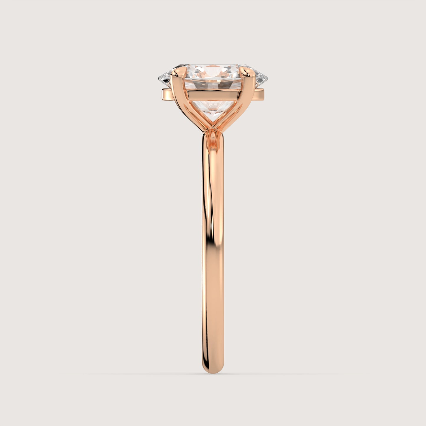 Olivia - Oval Solitär Pavé Ring