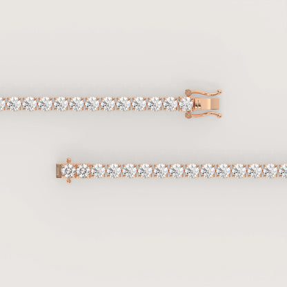 Tennis Armband rund in 18K Roségold mit Lab Grown Diamanten – Detailansicht der Diamantreihe