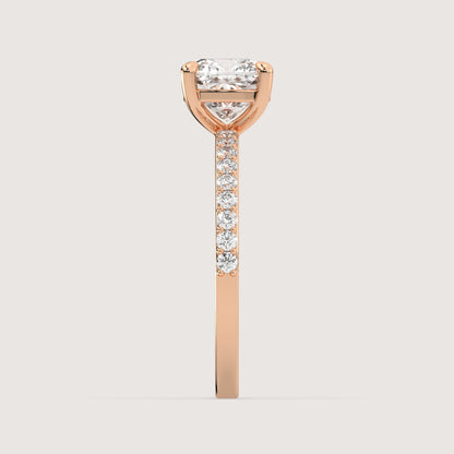 Celine - Cushion Solitär Pavé Ring