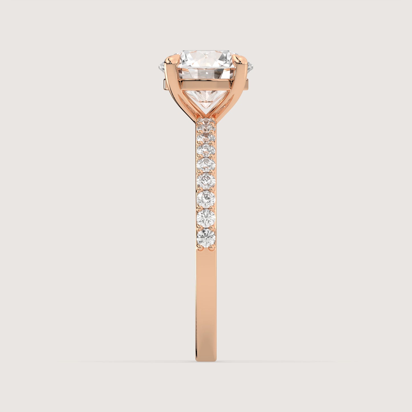 Romy - Round Solitär Pavé Ring