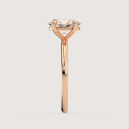 Olivia - Oval Solitär Pavé Ring