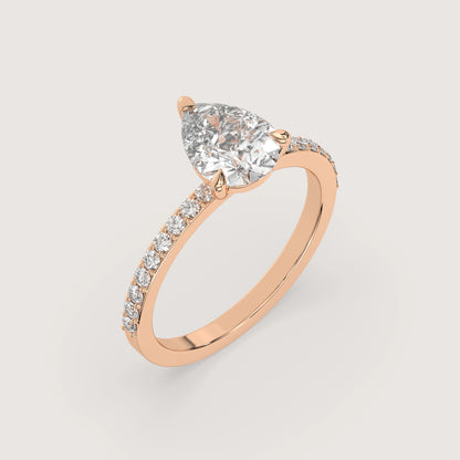 Pia - Pear Solitär Ring