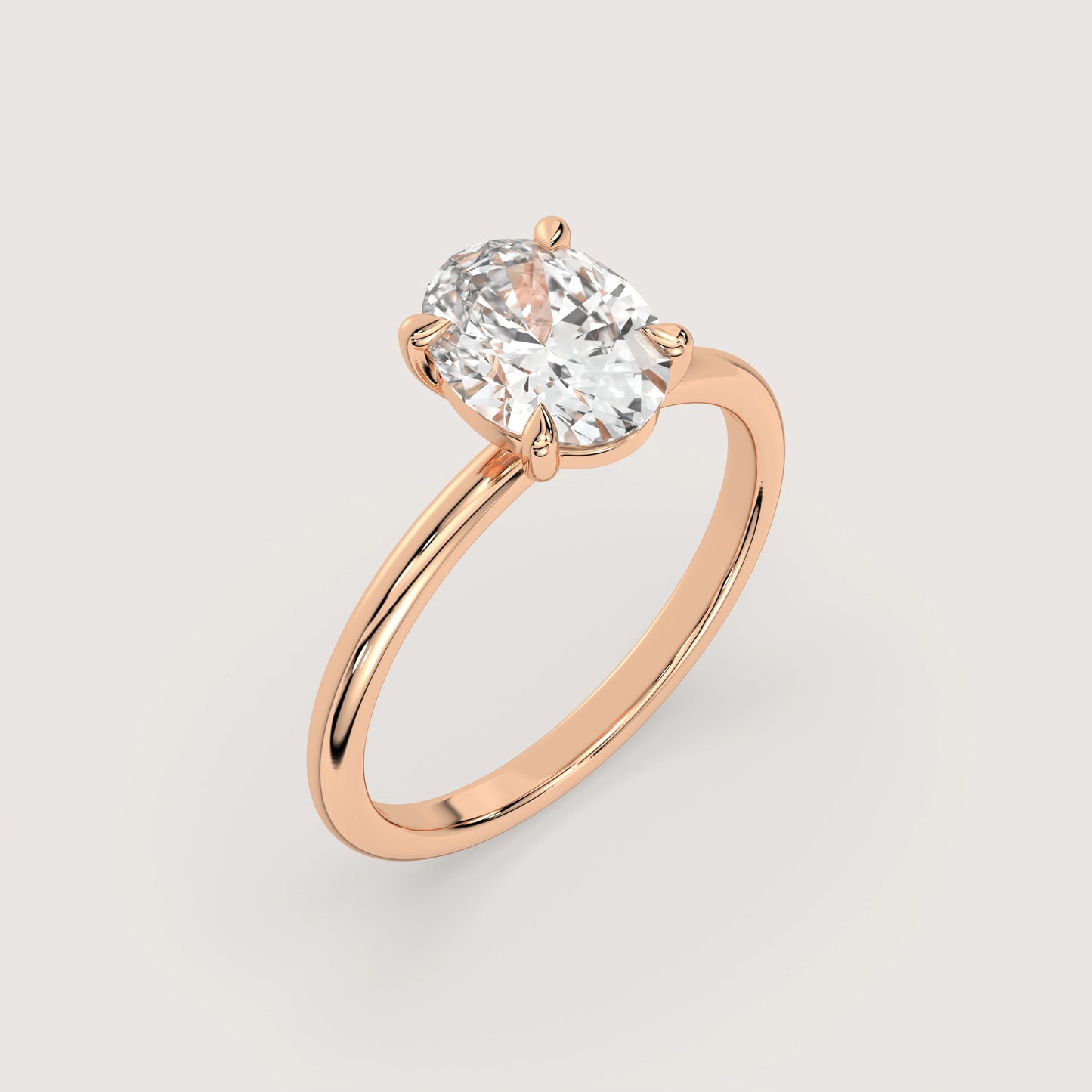 Olivia - Oval Solitär Ring