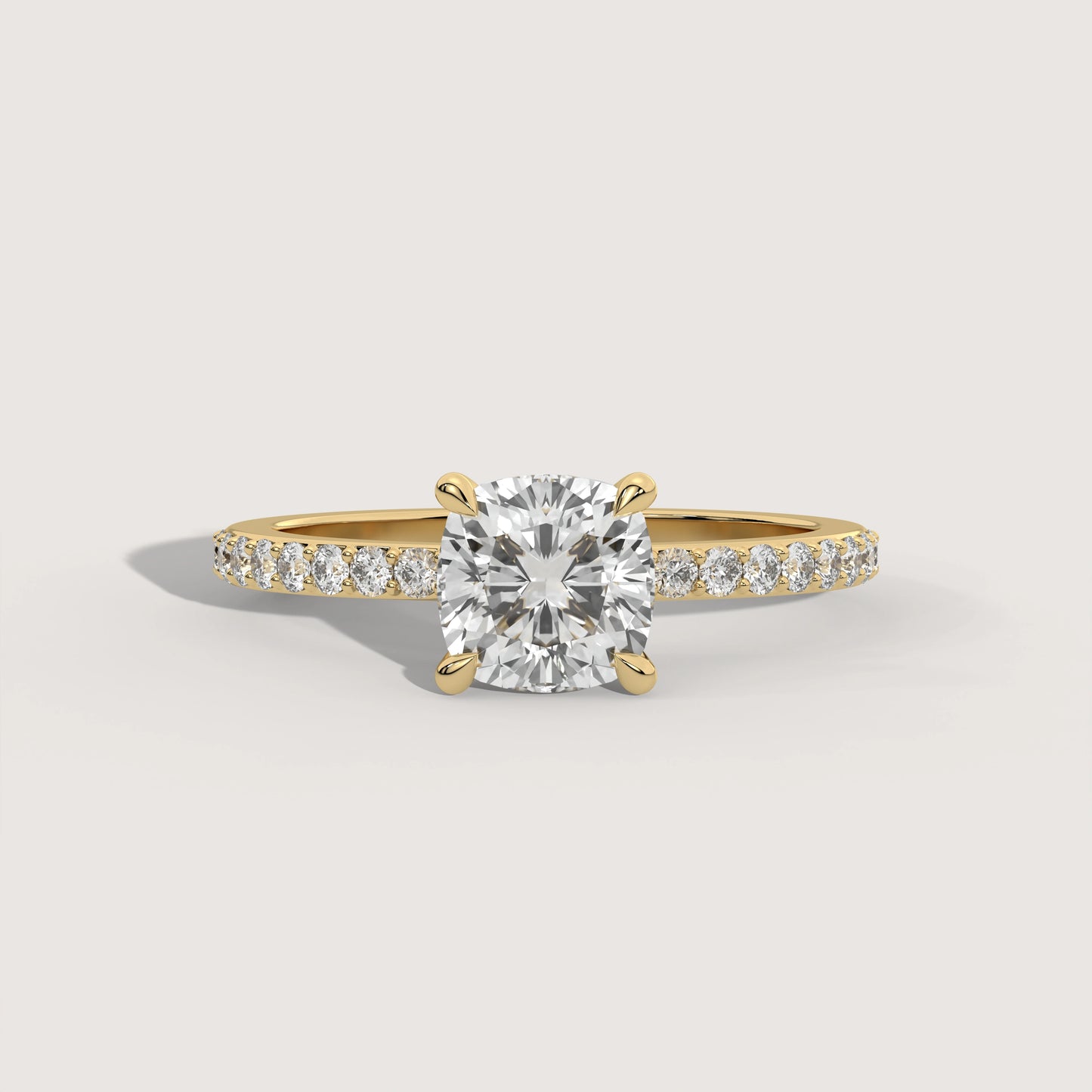 Celine - Cushion Solitär Pavé Ring