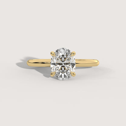 Olivia - Oval Solitär Pavé Ring