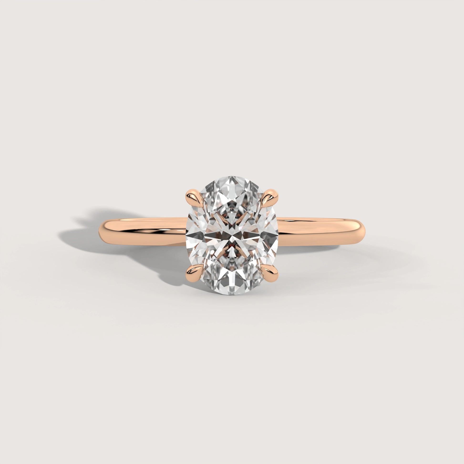 Diamant Verlobungsring 1 Karat Oval in 18K Roségold - exklusives Design von KLUNQER 