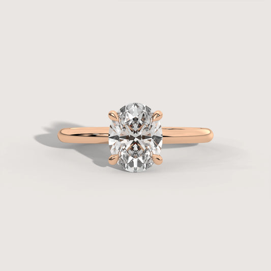 Diamant Verlobungsring 1 Karat Oval in 18K Roségold - exklusives Design von KLUNQER 